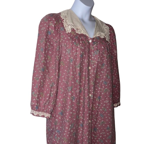 Vintage Handmade Hand Crafted Prairie Maxi Dress Womens L Lightweight Floral - Picture 4 of 9